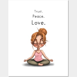 Trust, peace and love Posters and Art